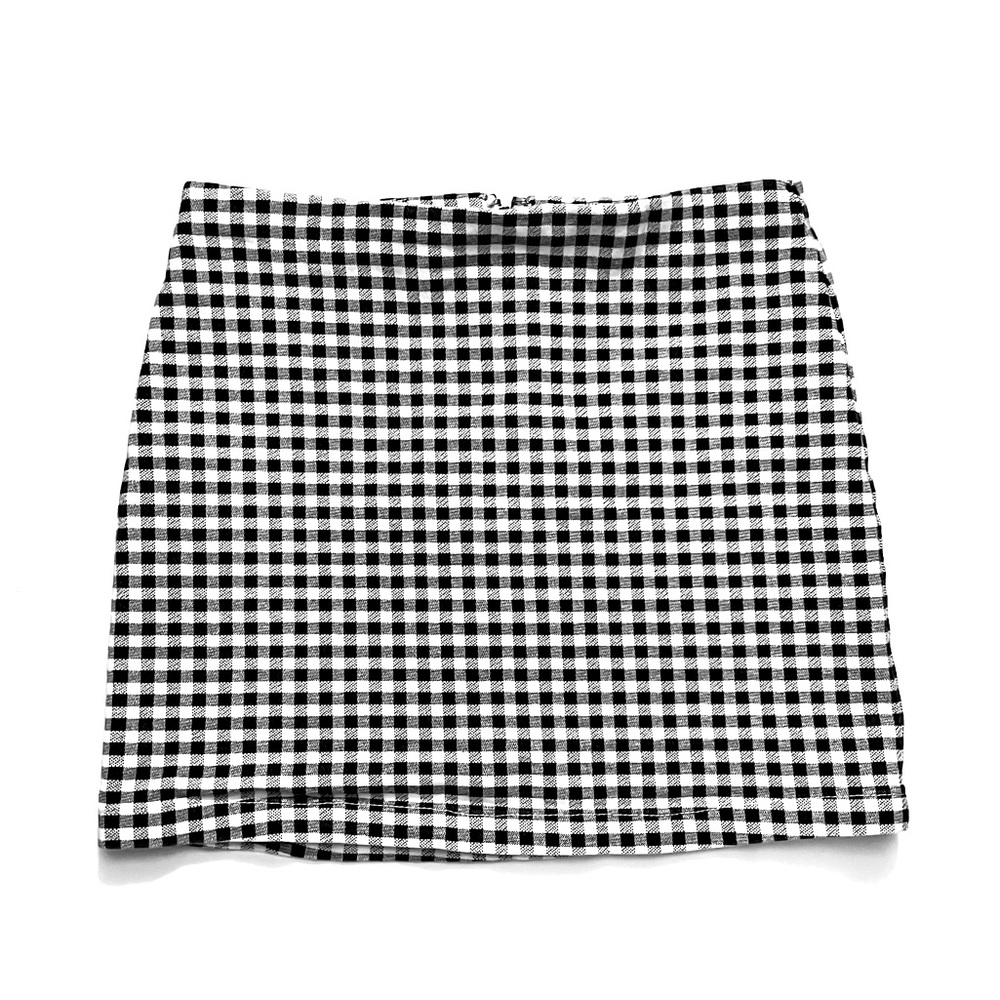 Plaid Black And White Checkered Mini Skirt Size Small